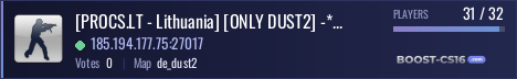 [PROCS.LT - Lithuania] [ONLY DUST2] -*=FREE VIP=*- 凸(-_-)凸